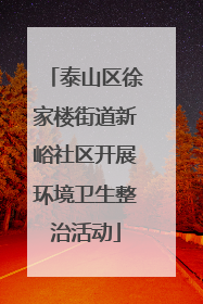 泰山区徐家楼街道新峪社区开展环境卫生整治活动